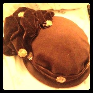 Vintage Bode brown felt and velvet hat